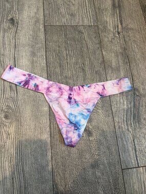 Pink Purple Blue Tie Dye Womens Thong XL (15-17) No Boundaries